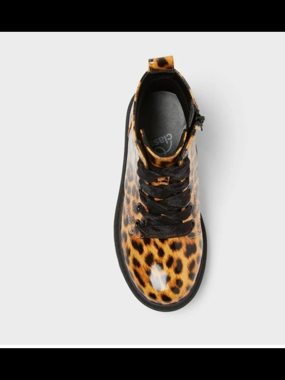 art class Leopard Print Lace-Up Kids Boots - Kayden Black Sole